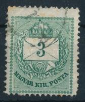 1874 3kr durva gyöngyjavítással (ex Lovász)