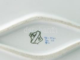 2 darab antik porcelán kínáló + fedél nélküli levestál, kopással, jelzéssel, sérüléssel