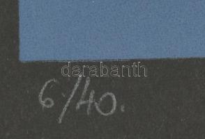 Frank Magda (1914-1997): Szoborterv. Szitanyomat, papír, jelzett, számozott (24/40), 40x28,5 cm