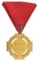 1908. "Katonai Jubileumi Kereszt" aranyozott bronz kitüntetés, vörös mellszalagon T:XF Hun...