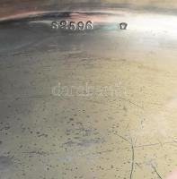 1897 Ezüst (Ag) fedeles kekszes üveg. Csiszolt kristály üveg B betűvel. Jelzett ezüst fedéllel, évsz...