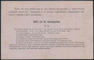 1881 Vadászati jegy Hódmezővásárhelyen kiállítva, Ábrai Károly (1830-1912), Hódmezővásárhely polgárm...