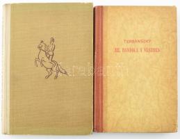 Tersánszky Józsi Jenő 2 műve, 1. kiadások:   Vadregény. Regény. Bp.,(1943),Kir. M. Egyetemi Nyomda, 234 p. Első kiadás. Kiadói félvászon-kötés, kopott borítóval, kissé laza fűzéssel.   III. Bandika a vészben. [Bp., 1947[, Magyar Központi Híradó Rt., (Magyar Hírdető Iroda-ny.), 222 p. Első kiadás. Kiadói félvászon-kötés, kopott borítóval.