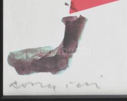 Lossonczy Tamás (1904-2009). Alak pirosban. Nyomat, papír. Jelzett. Plexiüvegezett keretben. 29,5x21...