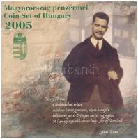 2005. 1Ft-100Ft (7xklf) forgalmi sor szettben + 2005. 10Ft "József Attila", a belső tok ragasztása kissé elengedett T:BU Adamo FO39