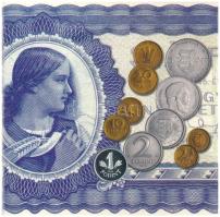 2006. 1Ft-100Ft (7xklf) forgalmi sor szettben + 1946. 1Ft Ag "Hatvanéves a Forint" utánver...