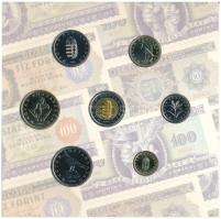 2006. 1Ft-100Ft (7xklf) forgalmi sor szettben + 1946. 1Ft Ag "Hatvanéves a Forint" utánver...