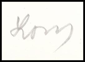 Lossonczy Tamás (1904-2009) festőművész autográf aláírása, 100. születésnapjára kiadott emléklapon s...