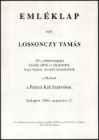 Lossonczy Tamás (1904-2009) festőművész autográf aláírása, 100. születésnapjára kiadott emléklapon s...