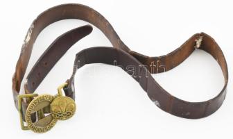cca 1930 Francia cserkész öv réz csattal / French boy scout belt