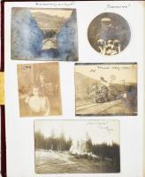 1915-1918 Egy magyar katona I. világháborús fényképes front naplója. 165 db feliratozott fotó egy al...