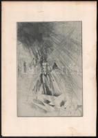 Kass János (1927-2010): Lázadás, Rézkarc, papír, jelzés nélkül 25x17 cm