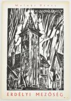 Molnár Dénes (1947-2000): Erdélyi mezőség mappa, össz. 11 lappal (Marosvásárhely, Székelykakasd, Mezőfele, Kissárámás stb.). Fametszet, papír. Kiadói karton mappán jelzett és számozott (56/250). Egyes lapok nem jelzettek. 26x18 cm (10 lap) és 35x26 cm (1 lap), utóbbin a művész bélyegzőjével.