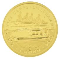 Gibraltár 1993. 1/5C Au "II. Erzsébet / Lillehammer Téli Olimpia 1994 - Bob" (6,22g/0.999)...