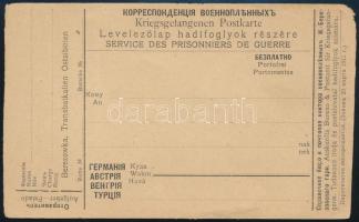 ~1918 Használatlan 4 nyelvű hadifogoly levelezőlap, Berezowka / Unused quadrilingual POW postcard, Berezowka