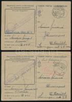 1943 2 db tábori posta levelezőlap / 2 field postcards Ungarische Wehrmacht Warschau