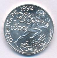 San Marino 1991. 1000L Ag Nyári Olimpia 1992 - Barcelona T:BU San Marino 1991. 1000 Lire Ag 1992 Summer Olympics, Barcelona C:BU Krause KM#272