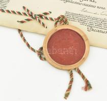 1929 Szeged, Ferenc József tudományegyetem jogi diploma Appel Ernő részére, függő viaszpecséttel