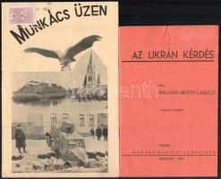 1939 Munkács üzen. Cseh és ukrán támadás város ellen 6 oldalas nyomtatvány, képes borítóval + Balogh...