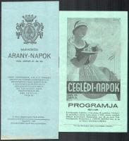 1936 Nagykőrösi Arany-napok - Ceglédi napok programja, 2 db turisztikai füzet