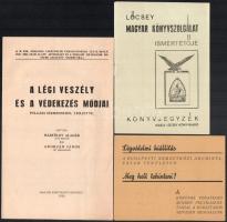 cca 1936 Lőcsey könyvszolgálat, Légi veszély és a védekezés módja, Légvédelmi kiállítás. 3 db nyomta...