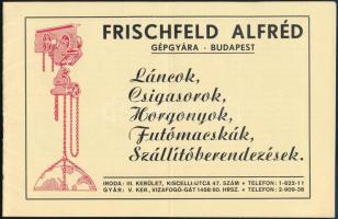 cca 1930 Frischfeld Alfréd gépgyára képes reklám katalógus 16p.
