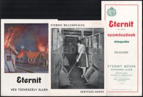 cca 1930 4 db Eternit reklám nyomtatvány, képes kiadvány