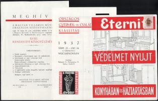 cca 1940 5 db reklám nyomtatvány: Sándor József: vitéz Nagybányai Horthy Miklós Magyarország kormány...