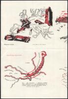 cca 1935 Kis antant ellenes röplap térképekkel 32x22 cm