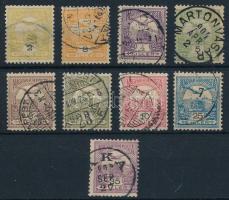1900 9 db Turul bélyeg számvízjellel / 9 stamps, number in the watermark