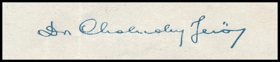 1934 dr. Cholnoky Jenő egyetemi tanár, a Földrajzi Társaság elnökének aláírt levele