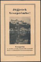 cca 1930 Jöjjetek Veszprémbe. A Csonka-Magyarország legolcsóbb nyaraló helye 46p képes nyomtatvány