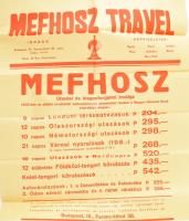 cca 1940 Mefhosz travel utazási iroda plakát 57x54 cm hajtva