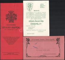 1935 Nagykőrös zászlóavatási ünnepély meghívó, Tormásközi gazdász és olvasó egylet levelezőlap Nagykőrösi Arany-napok. nyomtatvány 8p.