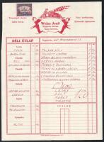 cca 1940 Weisz Jenő étterme Nagykőrös étlap