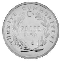 Törökország 1992. 20.000L Ag "Téli Olimpia - Alberville" T:PP
urkey 1992. 20.000 Lira Ag ...