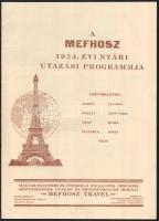 1934 Mefhosz nyári utazási programmja utazási iroda képes prospektus 16 p.