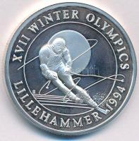 Turks- és Caicos-szigetek 1993. 20C Ag II. Erzsébet / Téli Olimpia - Lillehammer - Sí T:PP  Turks & Caicos Islands 1993. 20 Crowns Ag Elisabeth II / Lillehammer Winter Olympics - Ski C:PP Krause KM#239