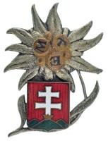 ~1930. "MTE (Magyar Turista Egyesület)" zománcozott fém jelvény, "BERÁN N. BPEST DÖBRENTEI U. 2." gyártói jelzéssel (42x32mm) T:AU / Hungary ~1930. "MTE (Hungarian Tourist Association)" enamelled metal badge, with "BERÁN N. BPEST DÖBRENTEI U. 2." maker's mark (42x32mm) C:AU