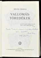 Mezei Mária: Vallomástöredékek. Bp., 1983., Református Zsinati Iroda Sajtóosztálya. Kiadói egészvász...