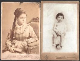 cca 1900 5 db kabinetfotó magyar műtermekből