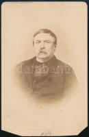 1865 Deák Ferenc fotója vizitkártya Schrecker pesti műterméből alján levágás