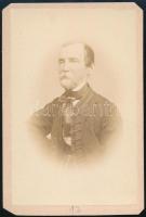 1865 Teleki Domokos (történész) (1810-1876) fotója vizitkártya Schrecker pesti műterméből