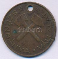 ~1940-1950. "Dorogi bányász zseton" bronz zseton "SZÉNBÁNYA VÁLLALAT / ELLÁTÁSRA JOGOSULT" (32mm) T:XF ph., kis patina