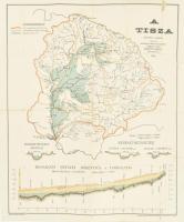 1899 Gabrovitz Camillo: A Tisza. (litografált térkép) Rajzolta Bogdánfy Ödön kir. mérnök felügyelete alatt - - . 1 : 1.800.000. Bp., Posner Károly Lajos és Fia, kissé sérült, 45x38 cm