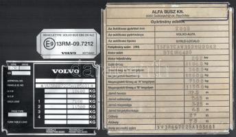 cca 2000 Volvo autóbusz, JUX-018, fém táblái, 3 db