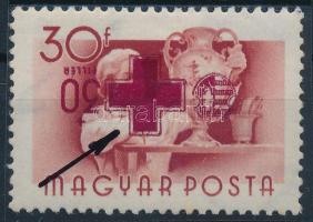 1957 Vöröskereszt 30+30f fordított felülnyomással / Mi 1483 inverted overprint