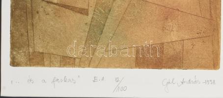 Gál András (1968-): ... és a farkas. Rézkarc, papír, jelzett. sorszámozott művészpéldány E.A. 12/100...