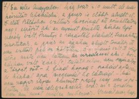 1944 Levelezőlap / Postcard, returned "POSTAFORGALOM SZÜNETEL"