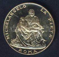 Vatikán DN "II. János Pál pápa - Pieta" aranyozott ffém emlékérem T:BU
